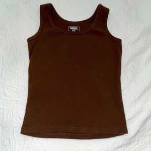 St. John’s Bay Classic Ribbed Tank Top Brown Size Small